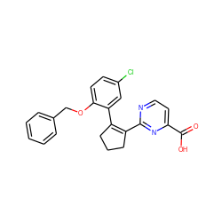 O=C(O)c1ccnc(C2=C(c3cc(Cl)ccc3OCc3ccccc3)CCC2)n1 ZINC000028819293