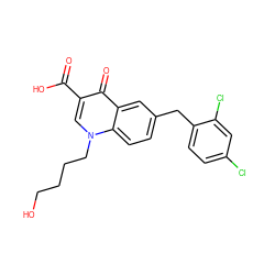 O=C(O)c1cn(CCCCO)c2ccc(Cc3ccc(Cl)cc3Cl)cc2c1=O ZINC000040974269