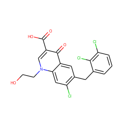 O=C(O)c1cn(CCO)c2cc(Cl)c(Cc3cccc(Cl)c3Cl)cc2c1=O ZINC000033818005