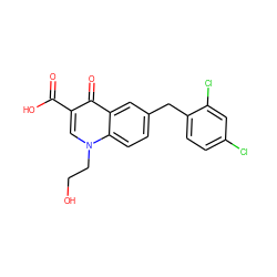 O=C(O)c1cn(CCO)c2ccc(Cc3ccc(Cl)cc3Cl)cc2c1=O ZINC000040391881