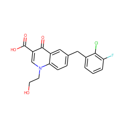 O=C(O)c1cn(CCO)c2ccc(Cc3cccc(F)c3Cl)cc2c1=O ZINC000033817974