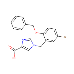 O=C(O)c1cn(Cc2cc(Br)ccc2OCc2ccccc2)cn1 ZINC000040567980