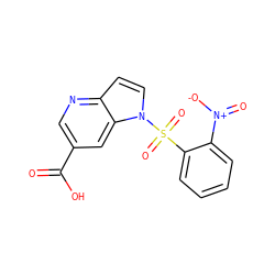 O=C(O)c1cnc2ccn(S(=O)(=O)c3ccccc3[N+](=O)[O-])c2c1 ZINC000043069269