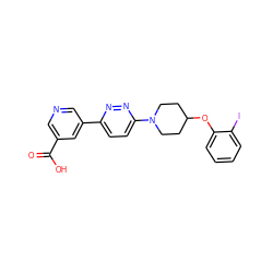 O=C(O)c1cncc(-c2ccc(N3CCC(Oc4ccccc4I)CC3)nn2)c1 ZINC000073199713