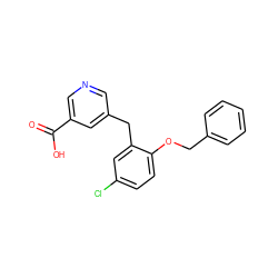 O=C(O)c1cncc(Cc2cc(Cl)ccc2OCc2ccccc2)c1 ZINC000029128455