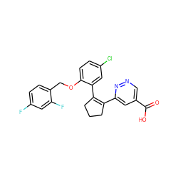 O=C(O)c1cnnc(C2=C(c3cc(Cl)ccc3OCc3ccc(F)cc3F)CCC2)c1 ZINC000028819289