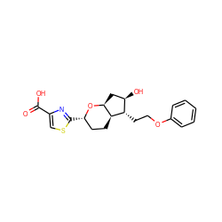 O=C(O)c1csc([C@H]2CC[C@H]3[C@H](C[C@@H](O)[C@@H]3CCOc3ccccc3)O2)n1 ZINC000653887155