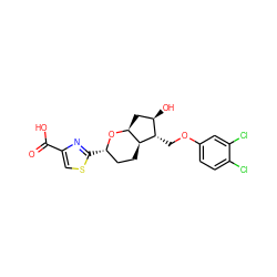 O=C(O)c1csc([C@H]2CC[C@H]3[C@H](C[C@@H](O)[C@@H]3COc3ccc(Cl)c(Cl)c3)O2)n1 ZINC000653706813