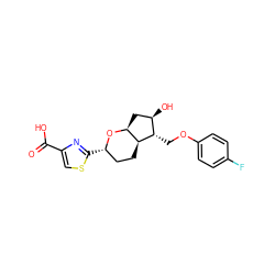 O=C(O)c1csc([C@H]2CC[C@H]3[C@H](C[C@@H](O)[C@@H]3COc3ccc(F)cc3)O2)n1 ZINC000653883175