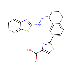 O=C(O)c1csc(-c2ccc3c(c2)/C(=N\Nc2nc4ccccc4s2)CCC3)n1 ZINC000059183818