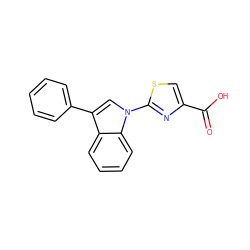 O=C(O)c1csc(-n2cc(-c3ccccc3)c3ccccc32)n1 ZINC000103254841