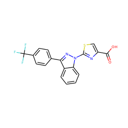 O=C(O)c1csc(-n2nc(-c3ccc(C(F)(F)F)cc3)c3ccccc32)n1 ZINC000103254821