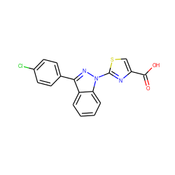 O=C(O)c1csc(-n2nc(-c3ccc(Cl)cc3)c3ccccc32)n1 ZINC000103254816