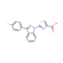 O=C(O)c1csc(-n2nc(-c3ccc(F)cc3)c3ccccc32)n1 ZINC000103254812