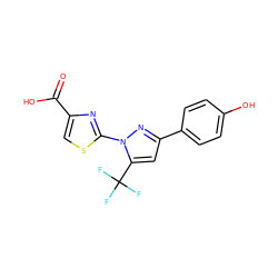 O=C(O)c1csc(-n2nc(-c3ccc(O)cc3)cc2C(F)(F)F)n1 ZINC000005242517