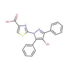 O=C(O)c1csc(-n2nc(-c3ccccc3)c(O)c2-c2ccccc2)n1 ZINC000103250945