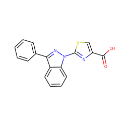 O=C(O)c1csc(-n2nc(-c3ccccc3)c3ccccc32)n1 ZINC000103254838