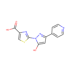 O=C(O)c1csc(-n2nc(-c3ccncc3)cc2O)n1 ZINC001772573683