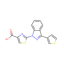 O=C(O)c1csc(-n2nc(-c3ccsc3)c3ccccc32)n1 ZINC000103254828