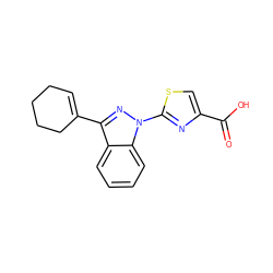 O=C(O)c1csc(-n2nc(C3=CCCCC3)c3ccccc32)n1 ZINC000103254826