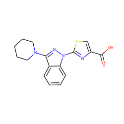 O=C(O)c1csc(-n2nc(N3CCCCC3)c3ccccc32)n1 ZINC000103254833