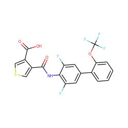 O=C(O)c1cscc1C(=O)Nc1c(F)cc(-c2ccccc2OC(F)(F)F)cc1F ZINC000028566376