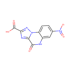 O=C(O)c1nc2c(=O)[nH]c3cc([N+](=O)[O-])ccc3n2n1 ZINC000013798630