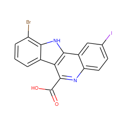 O=C(O)c1nc2ccc(I)cc2c2[nH]c3c(Br)cccc3c12 ZINC000230506632