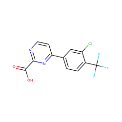 O=C(O)c1nccc(-c2ccc(C(F)(F)F)c(Cl)c2)n1 ZINC001772641185