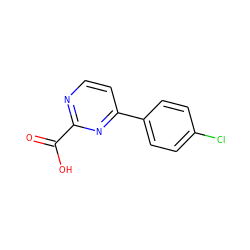 O=C(O)c1nccc(-c2ccc(Cl)cc2)n1 ZINC000257613257