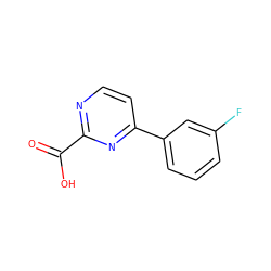 O=C(O)c1nccc(-c2cccc(F)c2)n1 ZINC000083301707