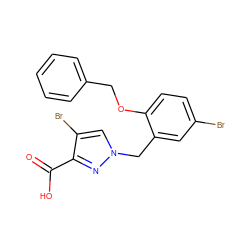 O=C(O)c1nn(Cc2cc(Br)ccc2OCc2ccccc2)cc1Br ZINC000040575314