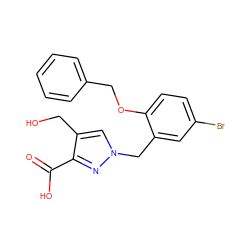 O=C(O)c1nn(Cc2cc(Br)ccc2OCc2ccccc2)cc1CO ZINC000040567770