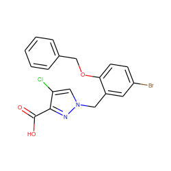 O=C(O)c1nn(Cc2cc(Br)ccc2OCc2ccccc2)cc1Cl ZINC000040567819