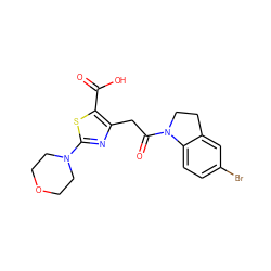 O=C(O)c1sc(N2CCOCC2)nc1CC(=O)N1CCc2cc(Br)ccc21 ZINC000103240867