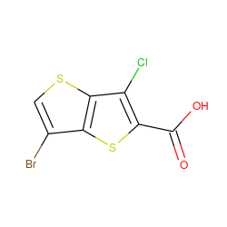 O=C(O)c1sc2c(Br)csc2c1Cl ZINC000084712672