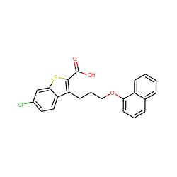 O=C(O)c1sc2cc(Cl)ccc2c1CCCOc1cccc2ccccc12 ZINC000095596143