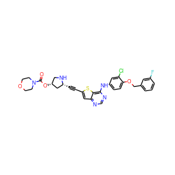 O=C(O[C@@H]1CN[C@H](C#Cc2cc3ncnc(Nc4ccc(OCc5cccc(F)c5)c(Cl)c4)c3s2)C1)N1CCOCC1 ZINC000044306361