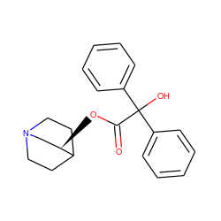 O=C(O[C@@H]1CN2CCC1CC2)C(O)(c1ccccc1)c1ccccc1 ZINC000000057479