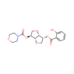 O=C(O[C@@H]1CO[C@@H]2[C@@H](OC(=O)N3CCOCC3)CO[C@H]12)c1ccccc1O ZINC000045318682