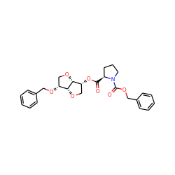 O=C(O[C@@H]1CO[C@@H]2[C@H](OCc3ccccc3)CO[C@H]12)[C@H]1CCCN1C(=O)OCc1ccccc1 ZINC000103256430