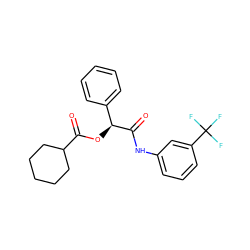 O=C(O[C@H](C(=O)Nc1cccc(C(F)(F)F)c1)c1ccccc1)C1CCCCC1 ZINC000003261379