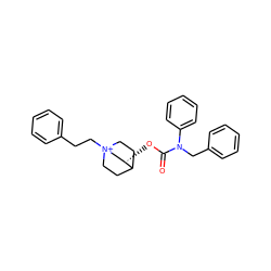 O=C(O[C@H]1C[N+]2(CCc3ccccc3)CCC1CC2)N(Cc1ccccc1)c1ccccc1 ZINC000035836688