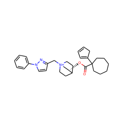 O=C(O[C@H]1C[N+]2(Cc3ccn(-c4ccccc4)n3)CCC1CC2)C1(C2=CC=CC2)CCCCCC1 ZINC000103278235