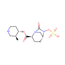 O=C(O[C@H]1CCNC[C@@H]1F)[C@@H]1CC[C@@H]2CN1C(=O)N2OS(=O)(=O)O ZINC000096168653