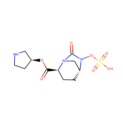 O=C(O[C@H]1CCNC1)[C@@H]1CC[C@@H]2CN1C(=O)N2OS(=O)(=O)O ZINC000096168648