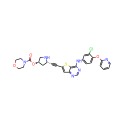 O=C(O[C@H]1CN[C@H](C#Cc2cc3ncnc(Nc4ccc(Oc5ccccn5)c(Cl)c4)c3s2)C1)N1CCOCC1 ZINC000044358510