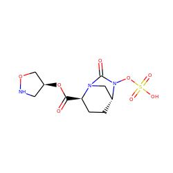 O=C(O[C@H]1CNOC1)[C@@H]1CC[C@@H]2CN1C(=O)N2OS(=O)(=O)O ZINC000096168660