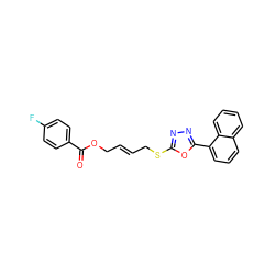 O=C(OC/C=C/CSc1nnc(-c2cccc3ccccc23)o1)c1ccc(F)cc1 ZINC000064527854