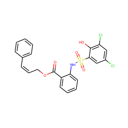 O=C(OC/C=C\c1ccccc1)c1ccccc1NS(=O)(=O)c1cc(Cl)cc(Cl)c1O ZINC000028951435